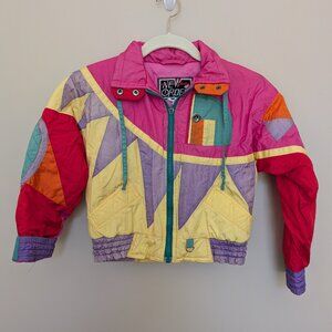 VINTAGE 1990s New Order kids fall winter coat size 8 geometric shapes